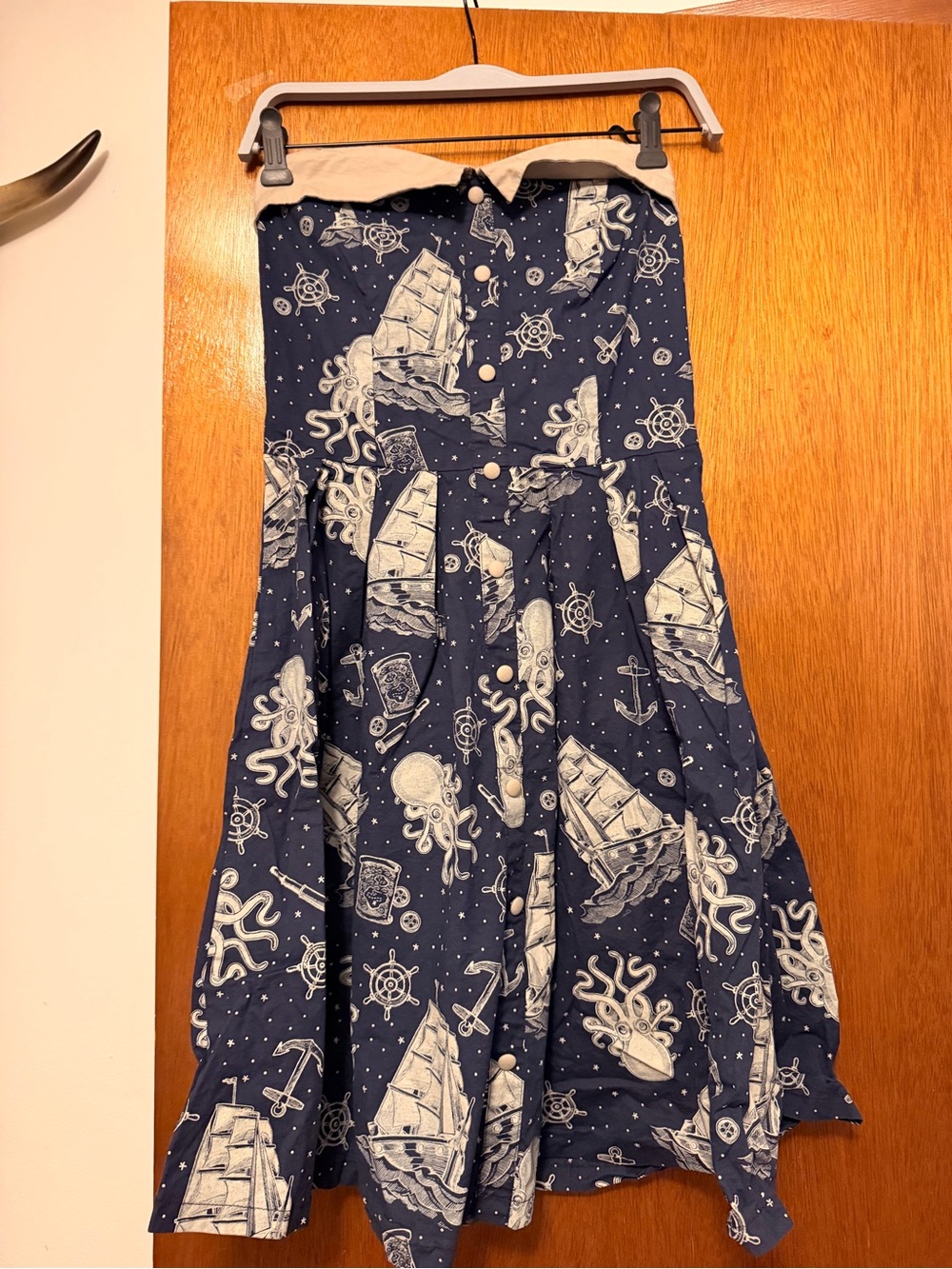 Sourpuss ship theme halter neck dress